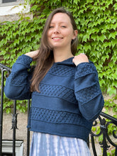 Load image into Gallery viewer, Eyelet Stripe Hoodie - Knitting Pattern